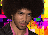man with afro hair