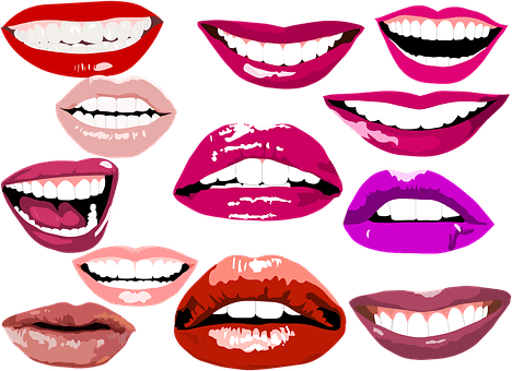 lips with different lipstick colors