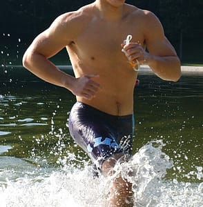 jogging in water
