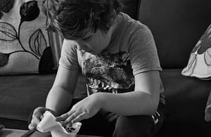 boy playing toy